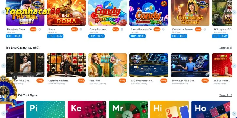 Kho game BK88 nổi bật về sự đa dạng thu hút người chơi